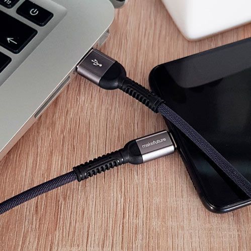 Кабель MakeFuture MicroUSB 2.4 A Denim Grey 1 м сірий (MCB-MD2GR) 