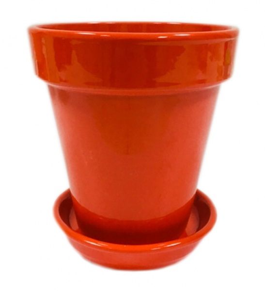 Горшок керамический Ориана-Запорожкерамика Наперсток №2 глянец круглый 1,6 л красный (065-01-002) 