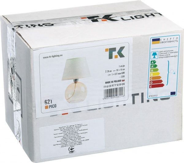 Настольная лампа декоративная TK Lighting 621 Pico 1x60 Вт E27 золотой 