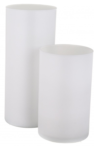 Ваза стеклянная Soft цилиндр 26,5 см белая 