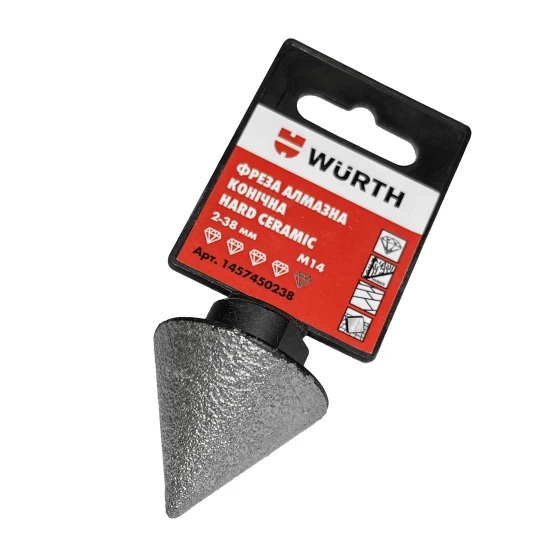 Фреза алмазна конічна конусна WURTH HARD CERAMIC 2-38 мм M14 1457450238