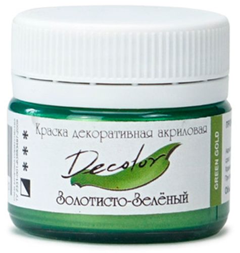 Акрил для декора Золотисто-зеленый 50 мл Деколор ТАИР