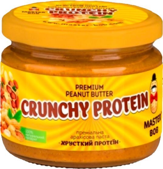 Арахісова паста MASTER BOB Хрусткий Протеїн 300 г (4820202930242)