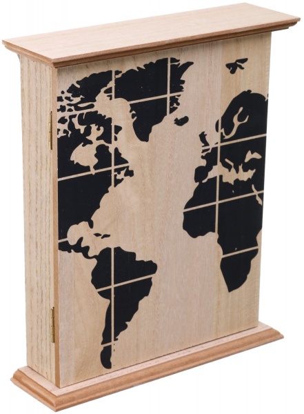 Ключница Карта 20х6х24 см черно-бежевая (HY20A010)