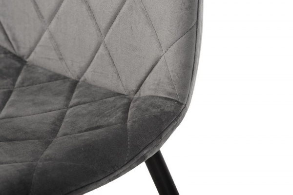 Стілець обідній Лаціо велюр сірий/чорний