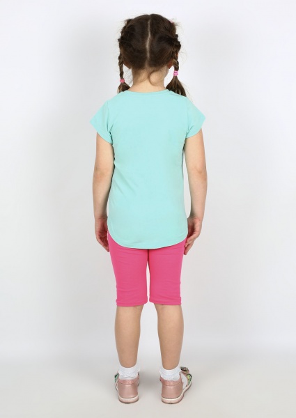 Футболка для дівчаток Sweet baby №0021/16094 р.122 бірюзовий із принтом 