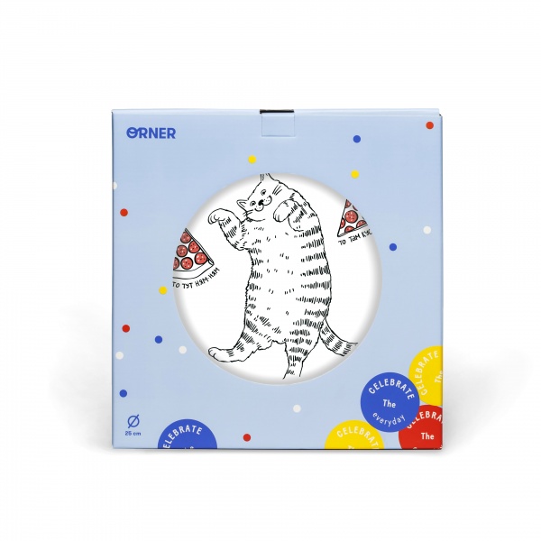 Тарілка «Кіт з піцою» 25 см Orner