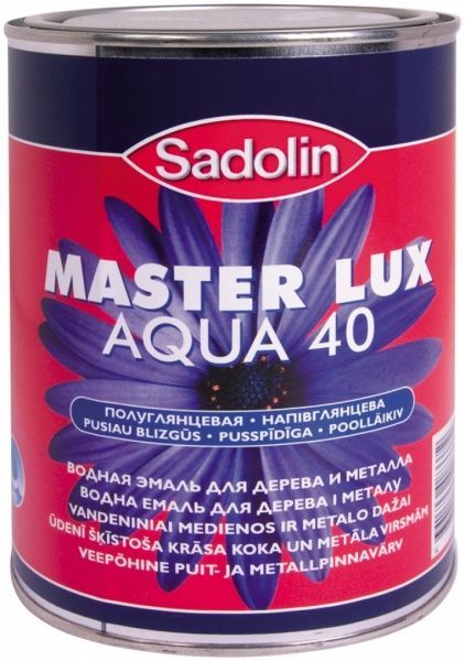 Эмаль Sadolin Master Lux Aqua 40 WO белый полуглянец 1л