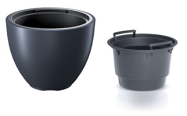 Горшок для цветов Prosperplast HEOS 395х302 мм круглый антрацит 