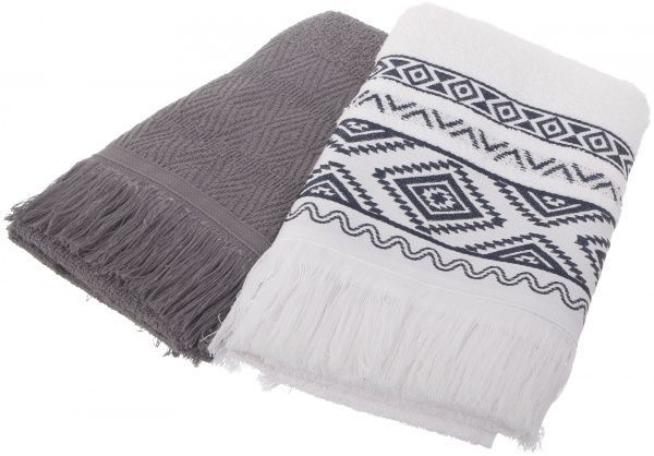Набір рушників Агата 2 шт. 50x100 см сірий/ білий ТК-Домашній текстиль ТОВ 