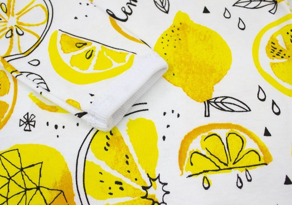 Боді унісекс Маленькие люди Лимон р.74 білий із малюнком 