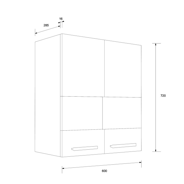 Шафа верхня Аліна В 60/71.8 ВТ білий/білий Сокме