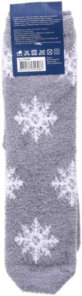 Носки женские Luna пушистые Снежинки р. 23-25 серый 