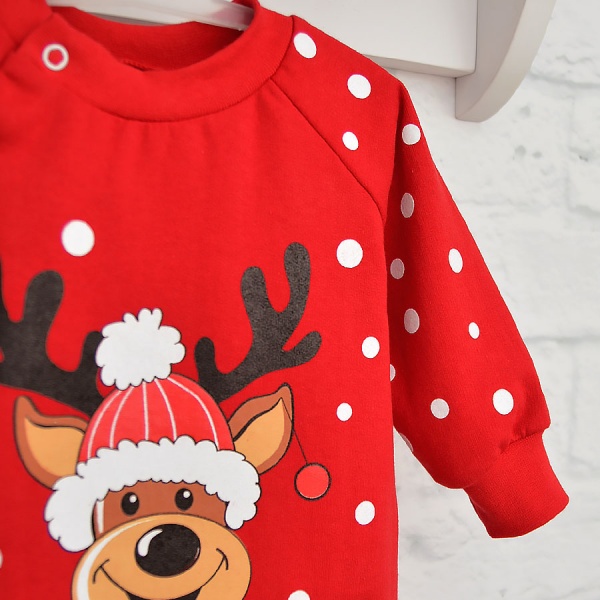 Ромпер-реглан унисекс Blanka Олени р.80 красный 110050 