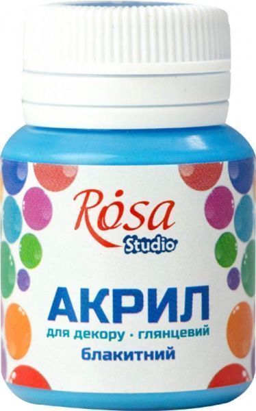 Акрил для декора Голубой глянцевый 21011 20 мл Rosa Studio