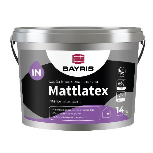 Фарба інтер'єрна латексна Bayris Matlatex мат білий 4,2кг 