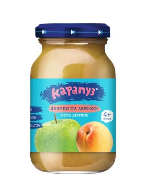 Пюре Карапуз з яблук і абрикос без цукру 170 г 