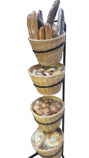 Стеллаж торговый под 4 корзины для продуктов