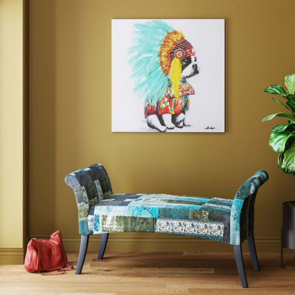 Картина на холсте Собака Индеец 80x80 см KARE Design 53160 