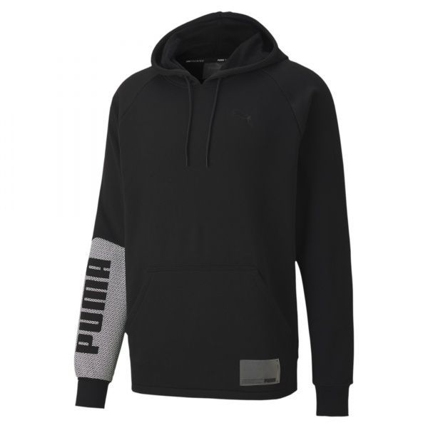 Джемпер Puma Train Graphic Knit Hoodie 51942701 р. 2XL чорнийбілий