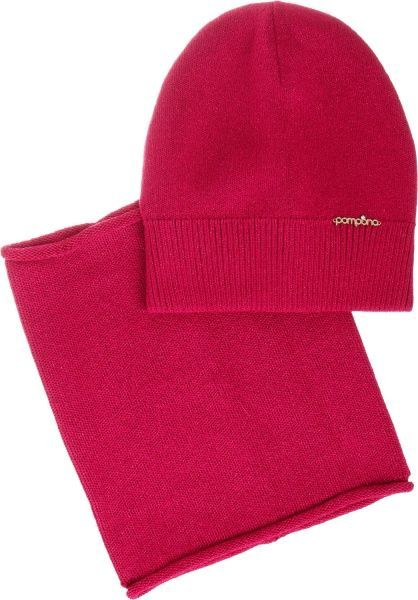 Комплект шапка + снуд Pompona для девочек р.52-54 малиновый 20 Z P 51 k 