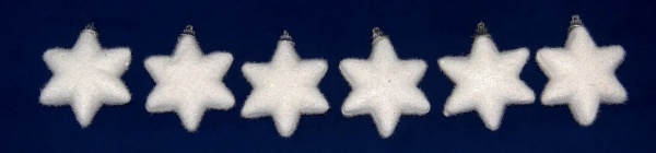 Набор елочных игрушек Звездочки с цветными блестками 200220 7 см 6 шт./уп. 