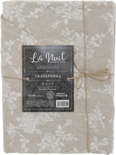Скатерть Шале розы d200 бежевый La Nuit 