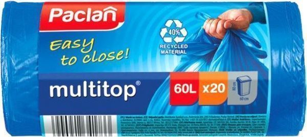 Мішки для побутового сміття Paclan стандартні 60 л 20 шт. (MultiTop)