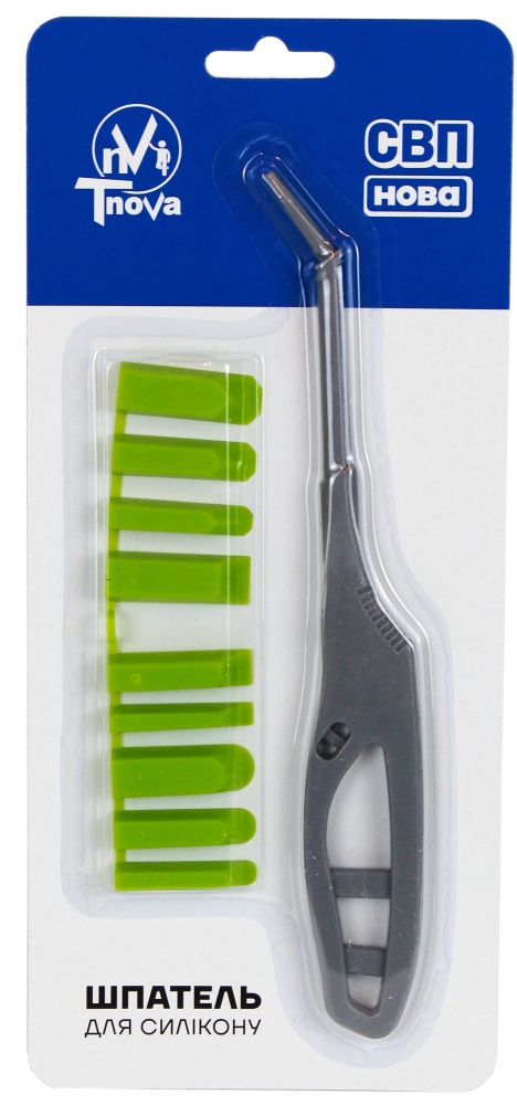 Шпатель для силікону зі змінними насадками 5 мм резиновый Tnova