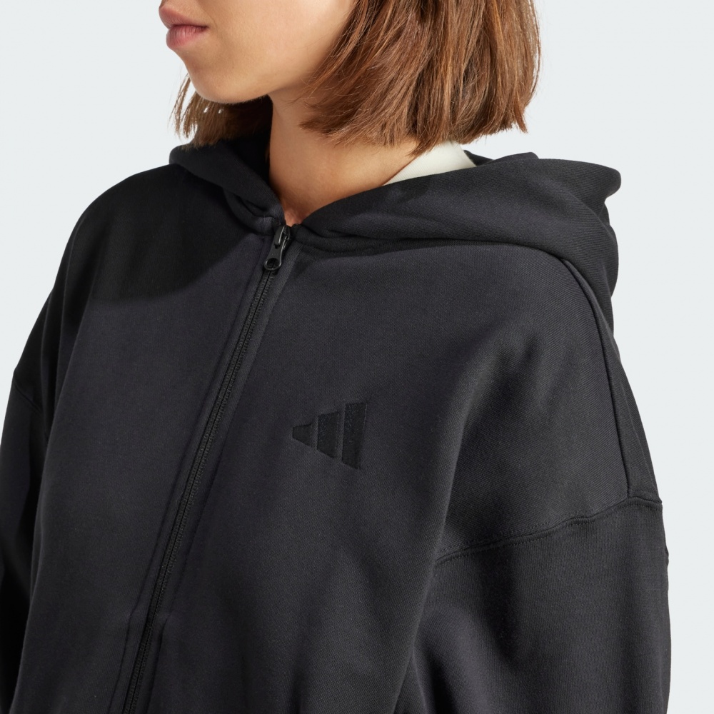 Джемпер Adidas ALL SZN French Terry Loose Full-Zip Hoodie BLACK JJ1251 р.L черный