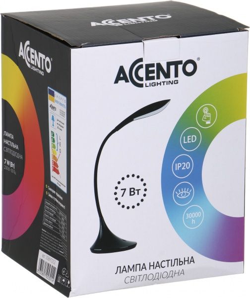 Настольная лампа офисная Accento lighting ALYU-DE1020-WH 7 Вт белый 