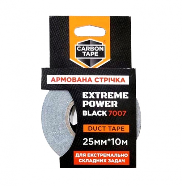 Армована стрічка CARBON TAPE Extreme Power Black 7007 25 мм 10 м чорний