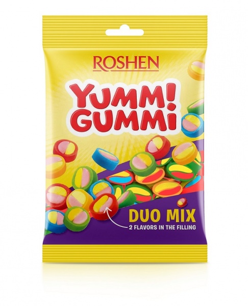 Конфеты жевательные Roshen Yummi Gummi Duo Mix ВКФ 22 шт. 70 г 