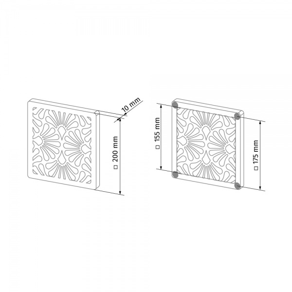 Решітка Вентс Арт-Деко Флора 200х200 ABC-пластик білий 