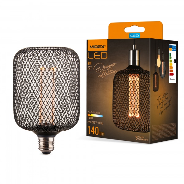 Лампа світлодіодна Videx FIL VL-DBMC100162 G125 4 Вт E27 1800 К 220 В прозора 27617 