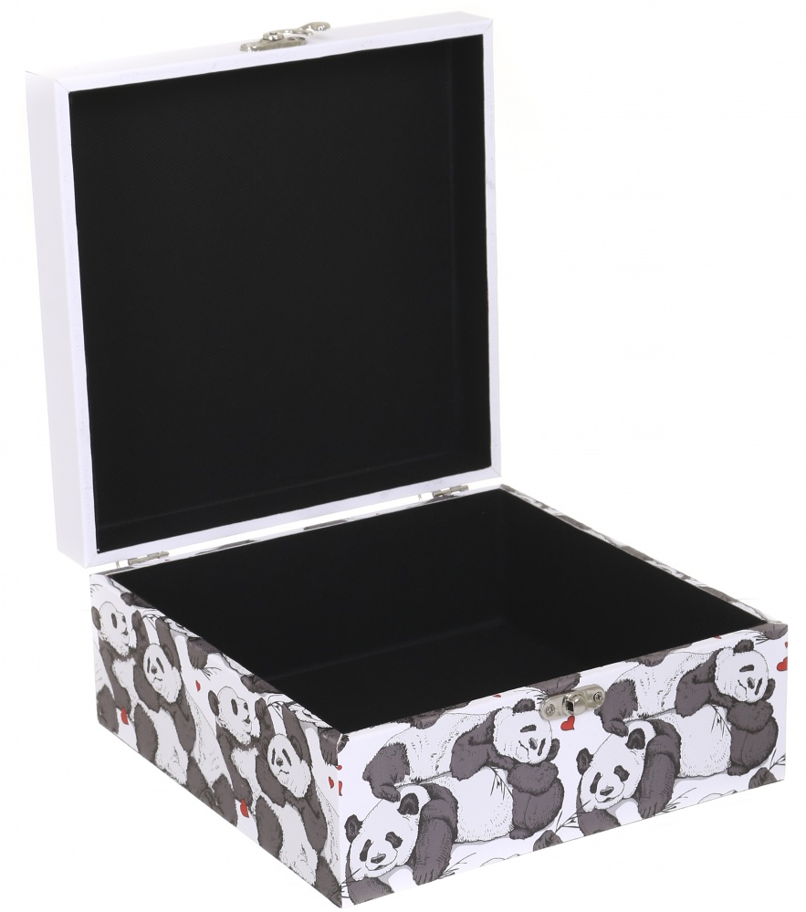 Скринька Пандочки біло-чорна 26x26x12 см DECO-V