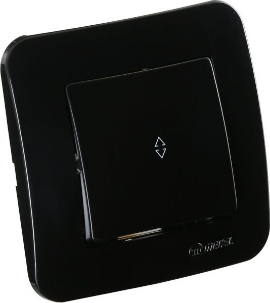 Вимикач прохідний одноклавішний Makel Lillium Natural без підсвітки 10 А 250В чорний