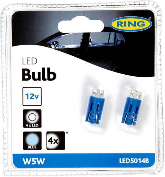 Лампа светодиодная RinG (LED5014B) T10 T10 12 В 0,05 Вт 2 шт 4000