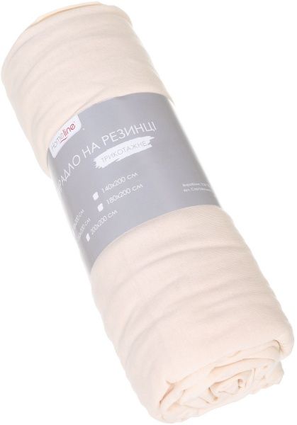 Простынь трикотажная на резинке 180x200 см кремовый Homeline 