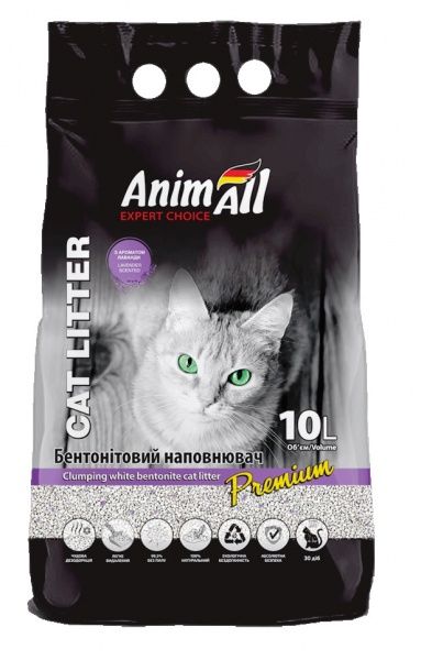 Наповнювач бентонітовий AnimAll з ароматом лаванди 10 л