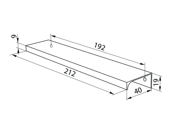 Меблева ручка профільна DC DV-002A/192 L-212 192 мм алюміній