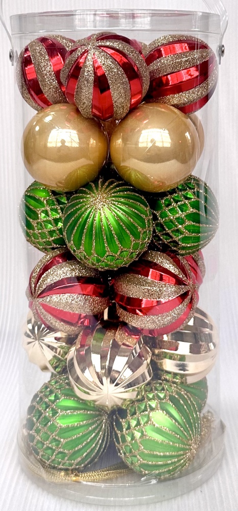 Набір ялинкових куль Рельєф 24409 в асортименті d 60 мм 24 шт./уп.