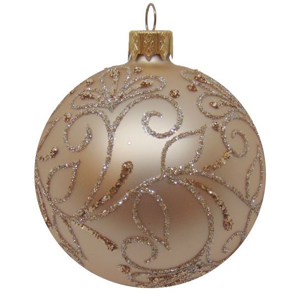 Куля новорічна d80 с золотим малюнком 9677/30797 