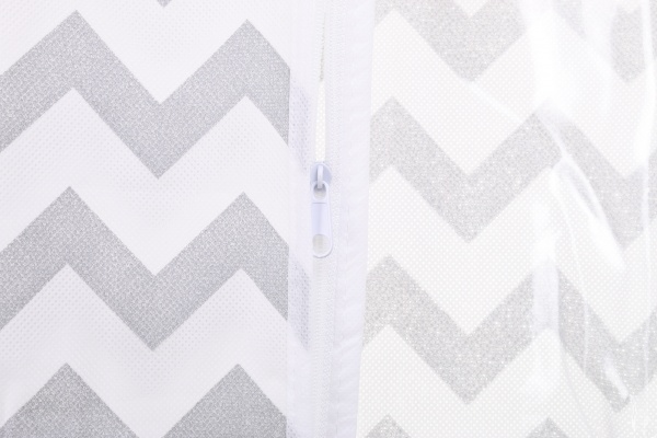 Чохол для одягу Шеврон Vivendi 135x60 см білий із сірим
