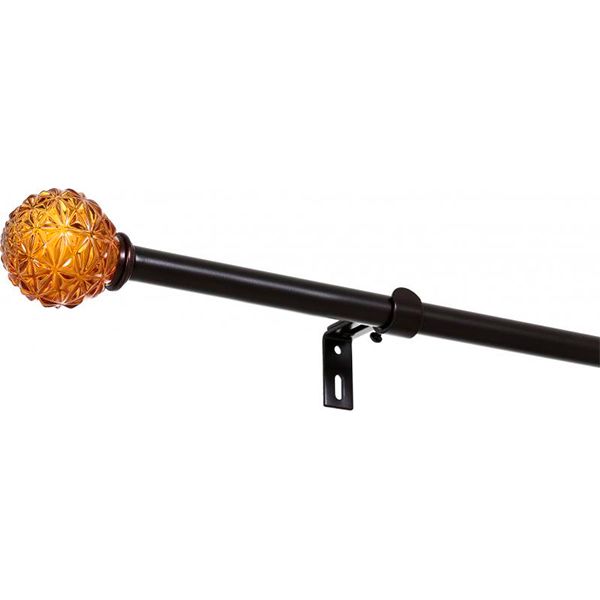 Карниз розсувний Bella Vita Шар скляний одинарний укомплектований d16 мм 160 см жовтийкоричневий 