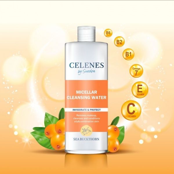 Мицеллярная вода CELENES с облепихой для жирной и комбинированной кожи 250 мл