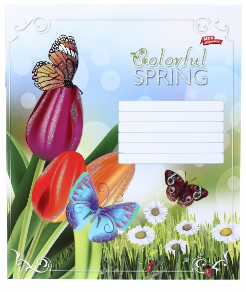 Тетрадь школьная с глитером 18 листов в клеточку в ассортименте Мечты сбываются