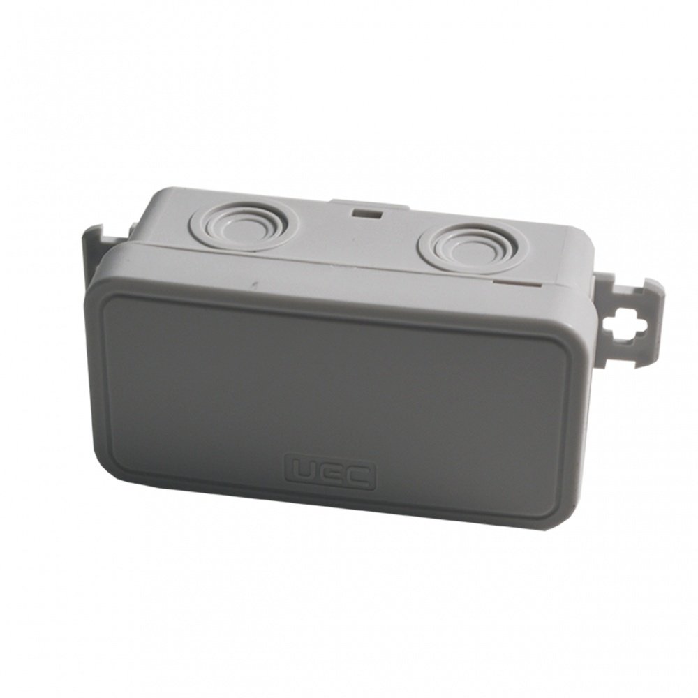 Коробка UEC для отрытой установки без отверстий 78х36х34 мм (вн. 85х43х38 мм) IP54 серая полиэтилен JB-078-036-034-IP54-GR