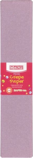 Папір гофрований перламутровий 20% 50x200 см бузковий MX61618-05 Maxi