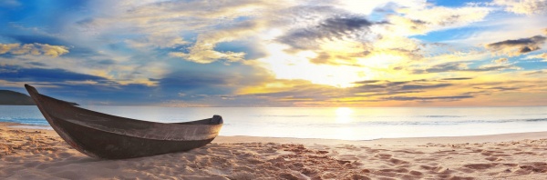 Репродукция Лодка на рассвете 50x150 см Арт Фемелі 